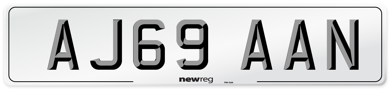 AJ69 AAN Number Plate from New Reg